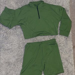 OLIVE Mid sleeve biker short set !